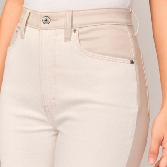 Abercrombie & Fitch Mixed Fabric 90 Slim Straight Ultra High Rise Curve Love 29 - Picture 4 of 9